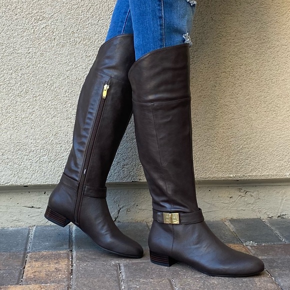 Texas Brown OTK Flat Riding Boots w Gold Detail - Picture 8 of 8